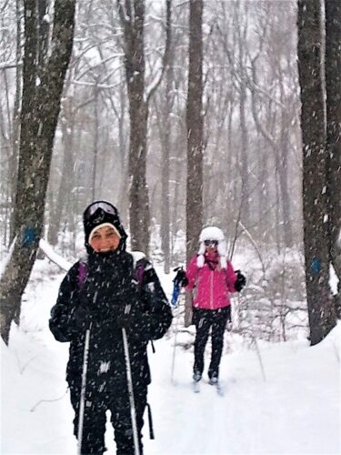 Peggy and Susan having fun in the snow, Herrington Manor SP 2015