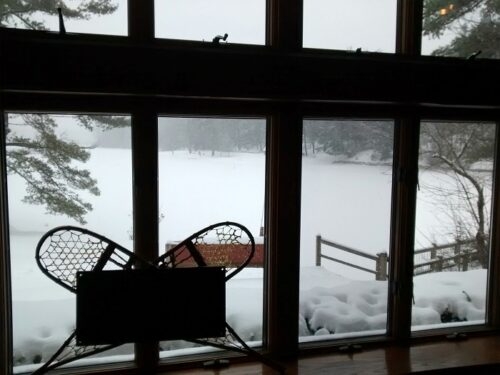 View from the Lake House warming hut onto New Germany Lake