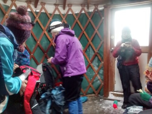 Inside the Yurt was steamy
