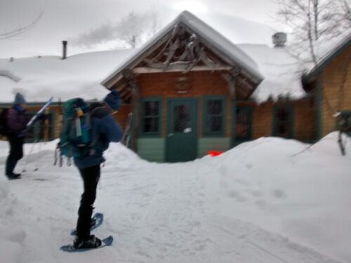 Arriving at Poplar Hut, Maine Huts and Trails