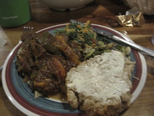 Dinner at Poplar Hut including fresh baked bread