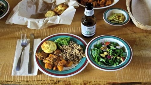 Dinner at Flagstaff Hut