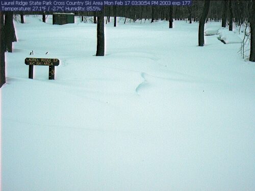 Snow gauge at Laurel Ridge SP, PA