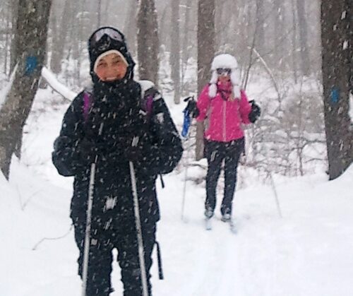 Peggy and Susan in the snow, Herrington Manor SP, MD