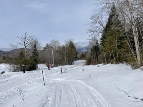 Skiing in to Flagstaff Lake Hut
