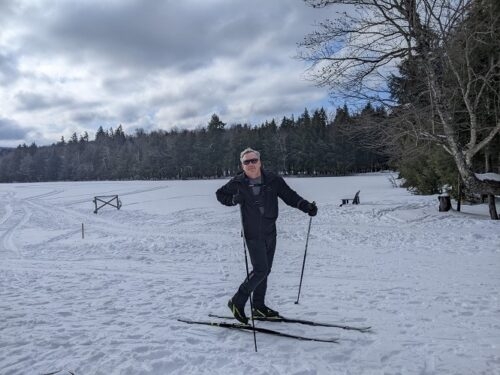 Ed Johnson at Woods Lake, the end of the lighted Lake Trail