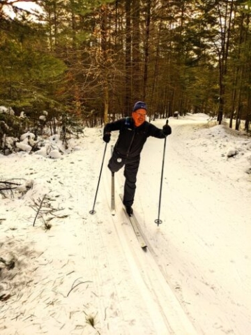 Ed after getting a lesson...his form is improving?!