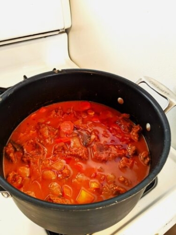Country beef stew for our skiers