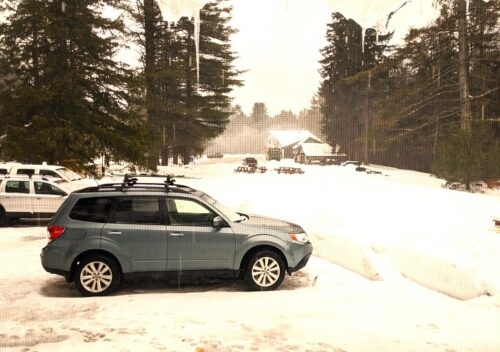 Bit of a blizzard at Lapland Lakes the day we left