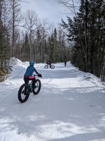 Fat tire bikes on the Narrow Gauge Path