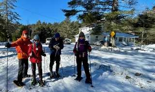 Ralph, Althea, Doug and Marcie ready to ski outside our Lapin Tupa