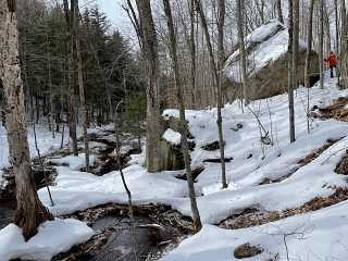 Snowshoeing the Northville-Lake Placid Trail near Lapland Lakes, NY