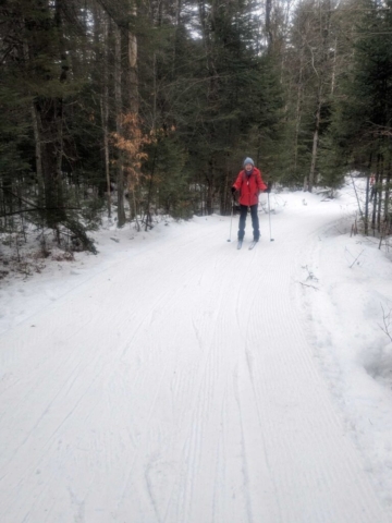 Althea on the ski trails, Lapland Lakes Nordic Center, NY