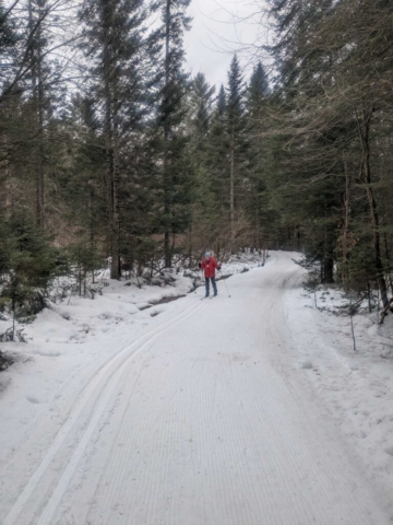 Althea on the ski trails, Lapland Lakes Nordic Center, NY
