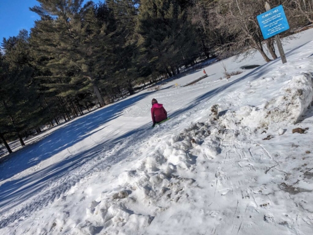 The sledding hill above the pond, behind Lapin Farmhouse