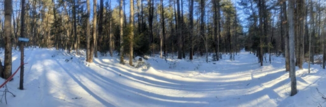Junction on the ski trails, Lapland Lakes Nordic Center, NY