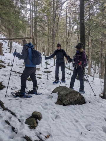 Brian, Doug and Marcie Snowshoeing the Northville-Lake Placid Trail near Lapland Lakes, NY
