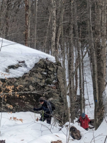Doug and Althea Snowshoeing the Northville-Lake Placid Trail near Lapland Lakes, NY