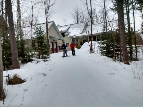 Bela and Joe at Poplar Hut, Maine Huts and Trails system