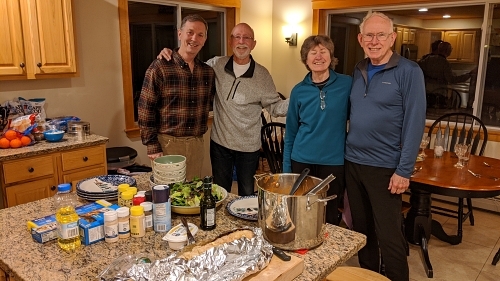 Steve, Rob, Jan and Ron at dinner